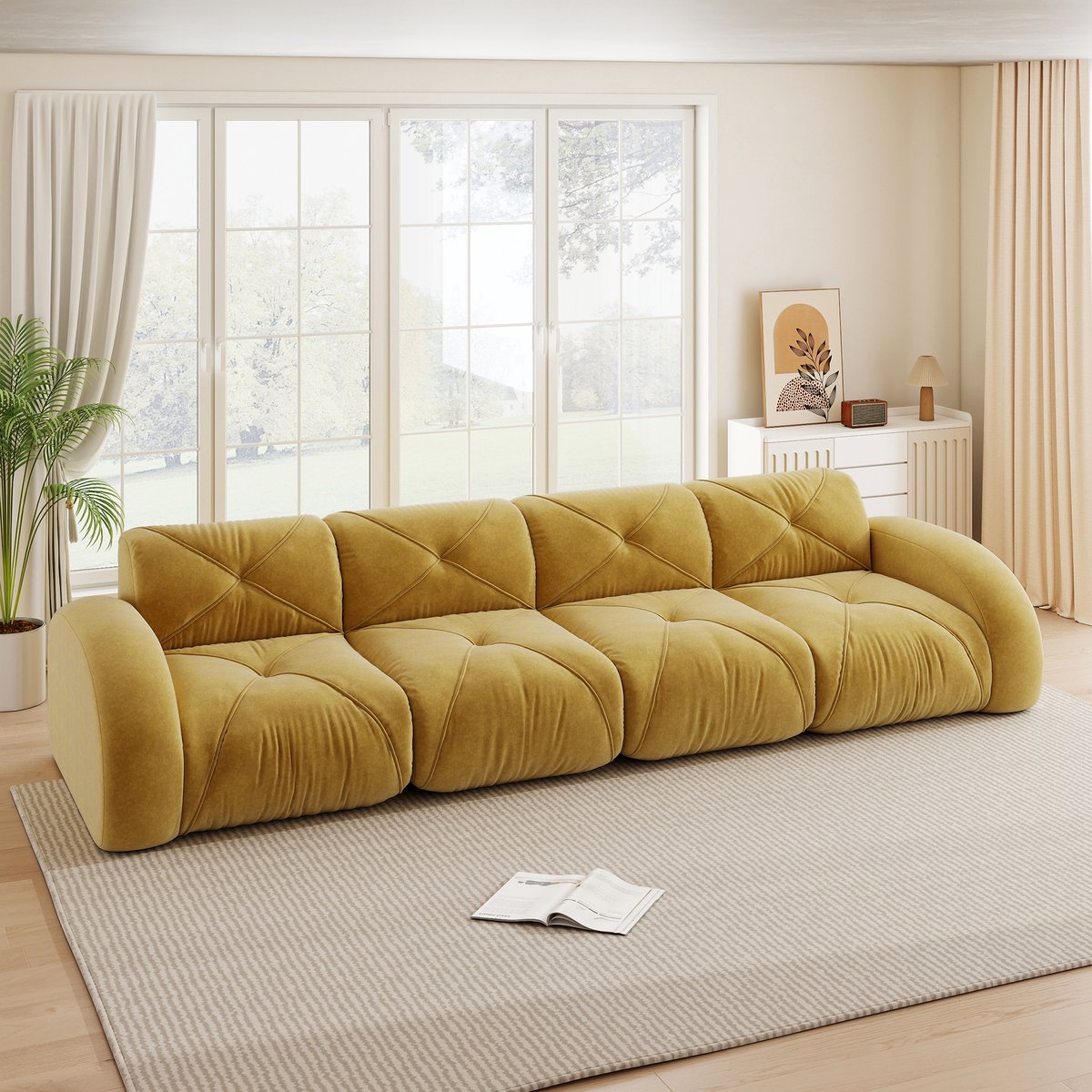 OKWISH Modulaire Bank 4-Zits - Frameloos En Extra Comfortabel - Voor Woonkamer - Chenille