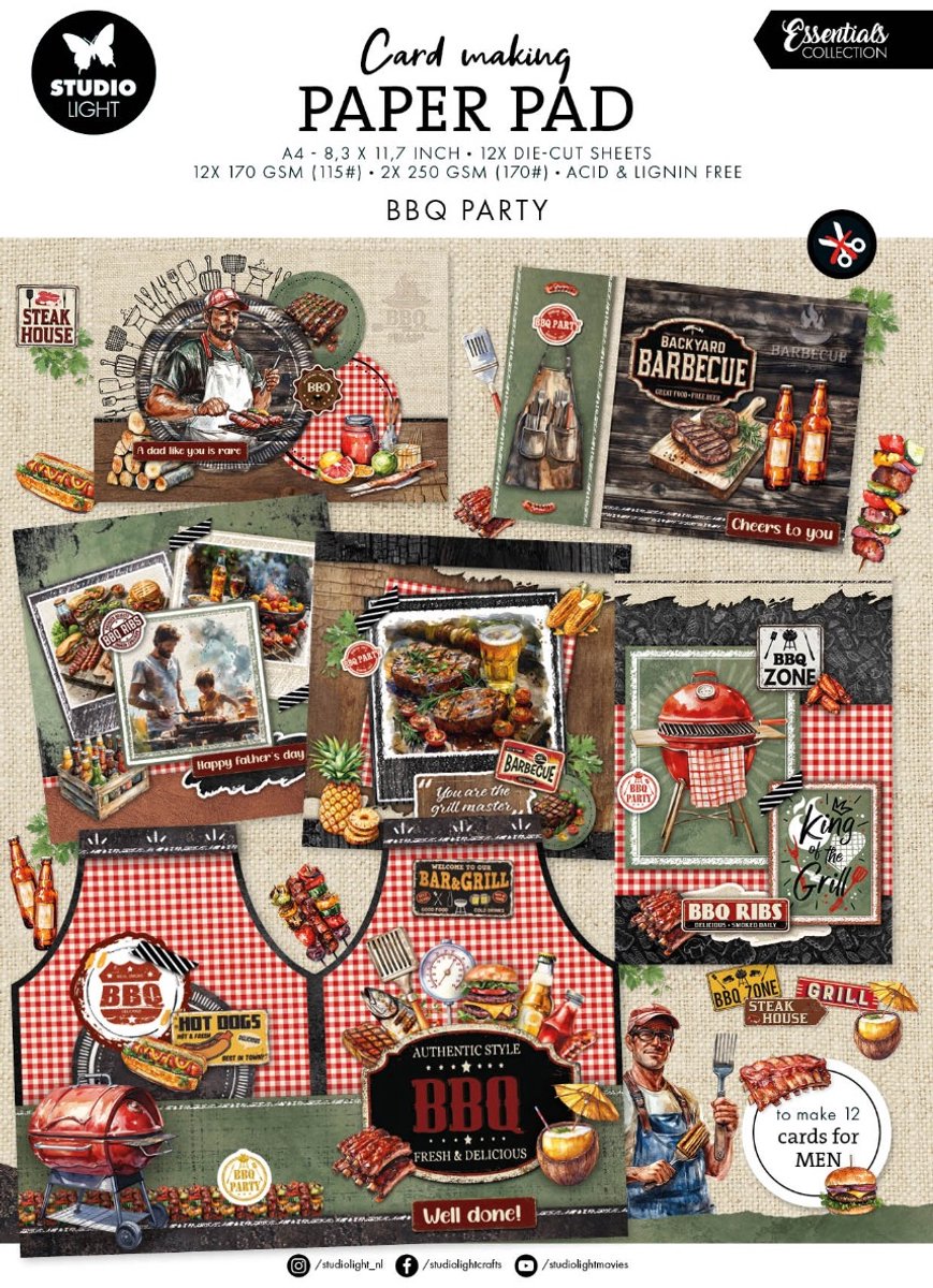 Card making pad BBQ party - Essentials nr. 27