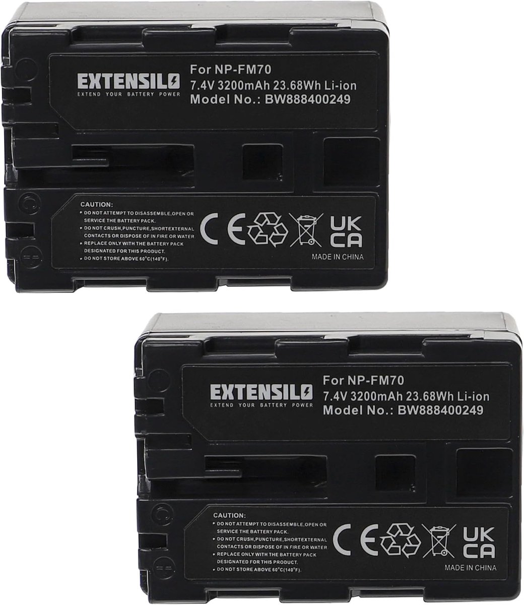 Camera Accu Set - Reserve Batterij - Fotografie - Hoge Capaciteit 3200mAh - 74V - Zwart