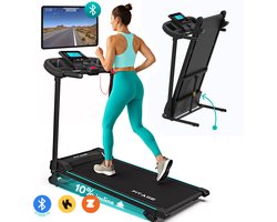 FITAGE Loopband - Wandelband met Tablethouder & Bluetooth voor Zwift & Kinomap - Walking Pad 12km/u & 3 Helling Levels - Treadmill - Loopbanden Elektrisch