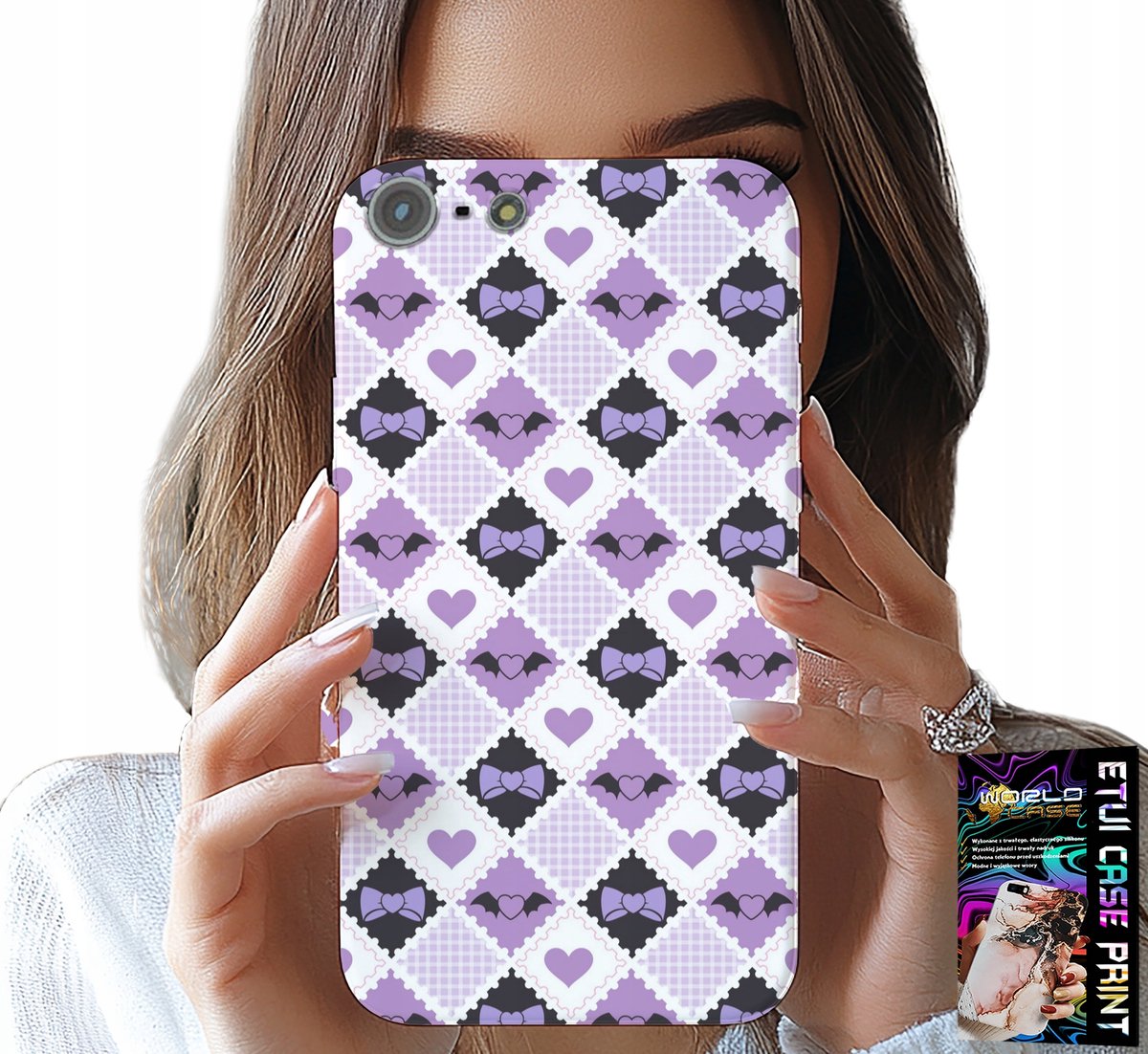HOESJE VOOR IPHONE 5 / 5S / 5C - MODIEUZE HARTJESSTRIK + GLAS