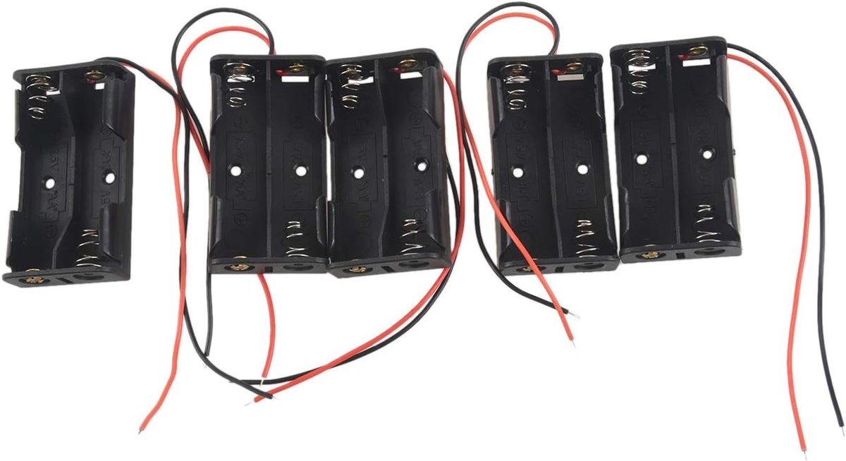 Batterij Houders - AA Case Box - Elektronica Projecten - Met Draad Leads - 8.3 x 6.3 x 4.7 cm