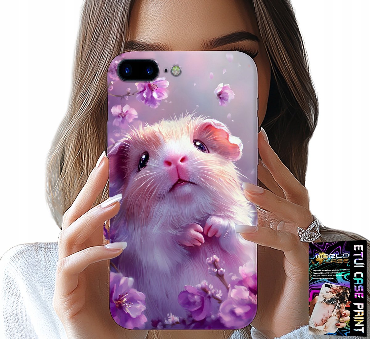 iPhone-hoesje (7 Plus) - schattige hamster, knaagdierpatroon voor kinderen