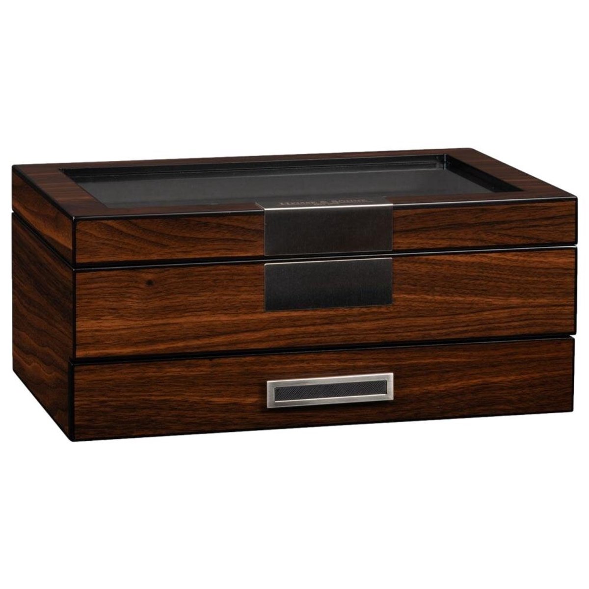 Heisse Söhne - 70019-202.148 - Horloge doosje - Monteray 10+ - walnoot