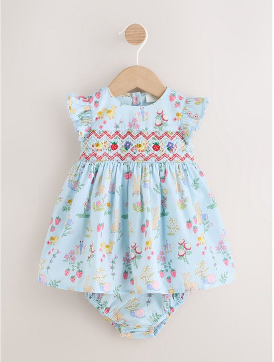 NEXT Babymeisje Baby-jurk met tutu en lange mouwen Roze 80-86
