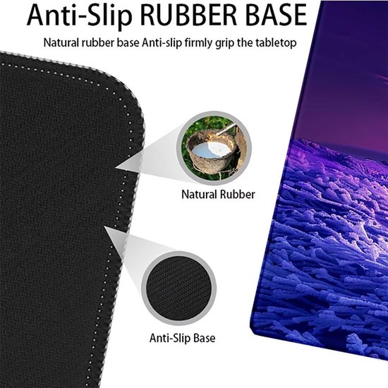 XXL Speed Muismat - Grote Tafelmat - Gaming Bureau - Antislip Rubber Basis - 100x50cm - Paars — afbeelding 2