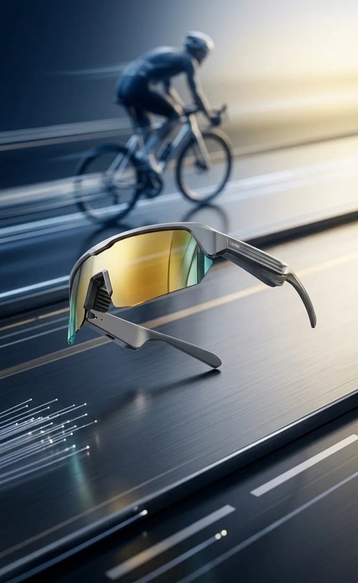 Bluetooth Sport Zonnebril met Audio - UV400 Gepolariseerde Glazen - Draadloze Muziek & Bellen - Open-Ear Audio - Voor Wielrennen & Hardlopen - Zwart — afbeelding 3