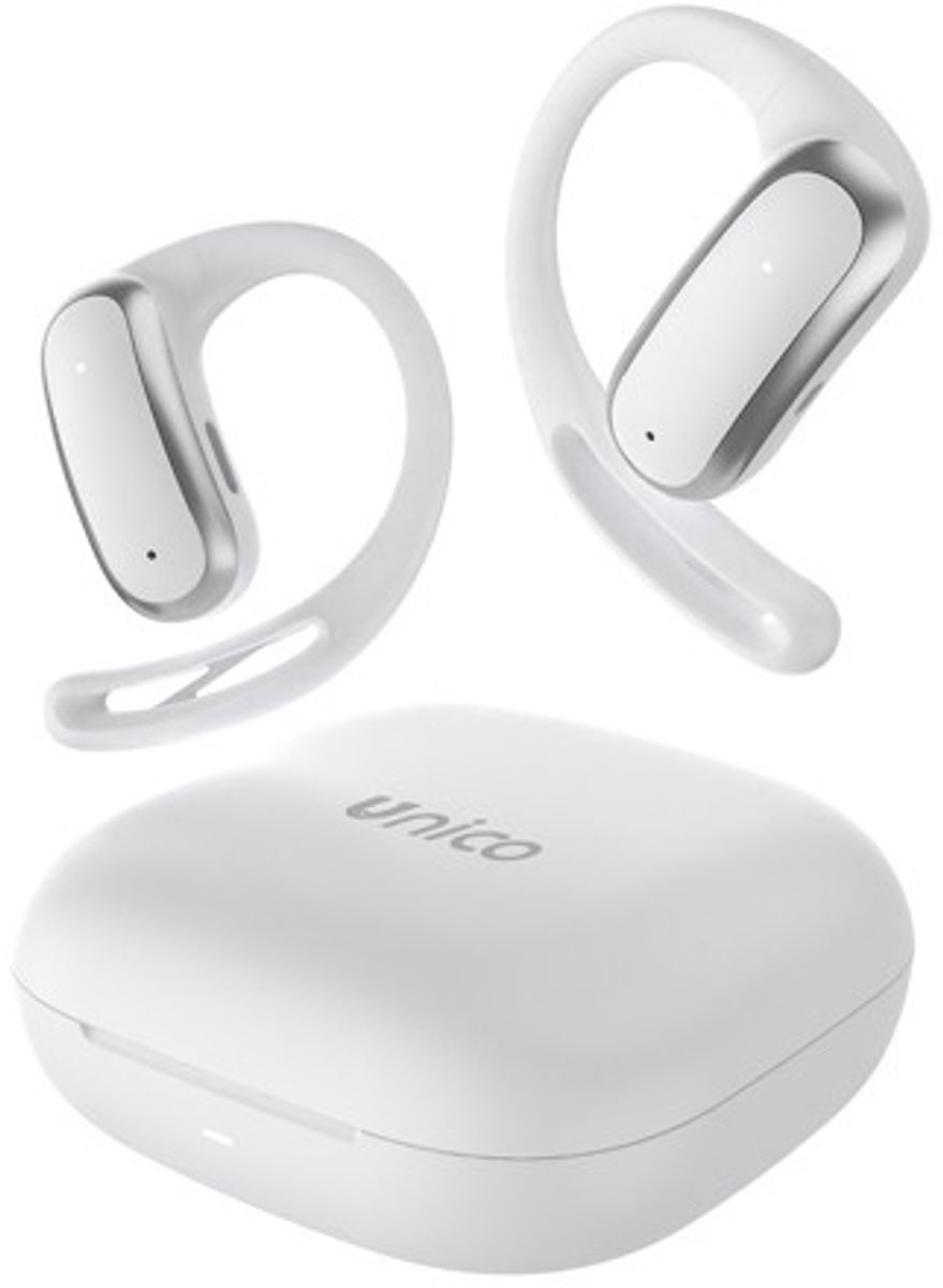 Premium OWS Sport Oordopjes – Bluetooth 5.3 – Open-Ear – Draadloze Headset – Ergonomische Earhooks – Zweetbestendig – 30u Batterij - Wit