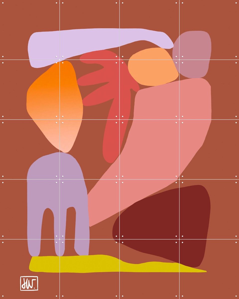 IXXI Piece-Ish, Henriette Visscher - 80 x 100 cm - Gratis ophangtool - Grote wanddecoratie en posters - Illustraties, Modern, Speels, Abstract