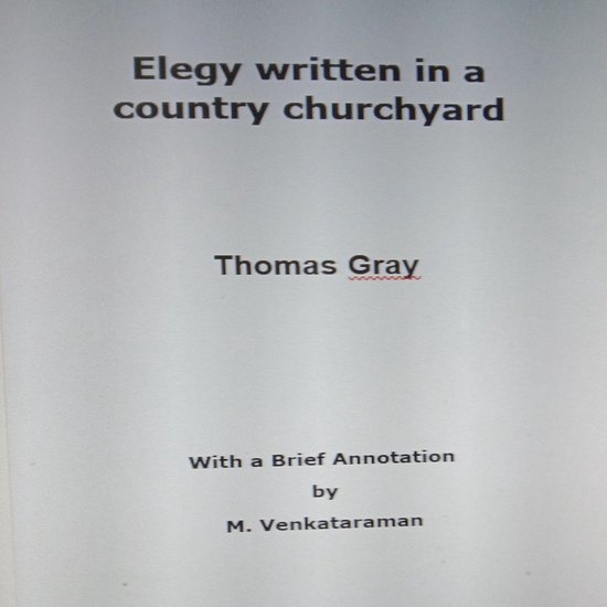 Elegy Written in a Country Churchyard - cover