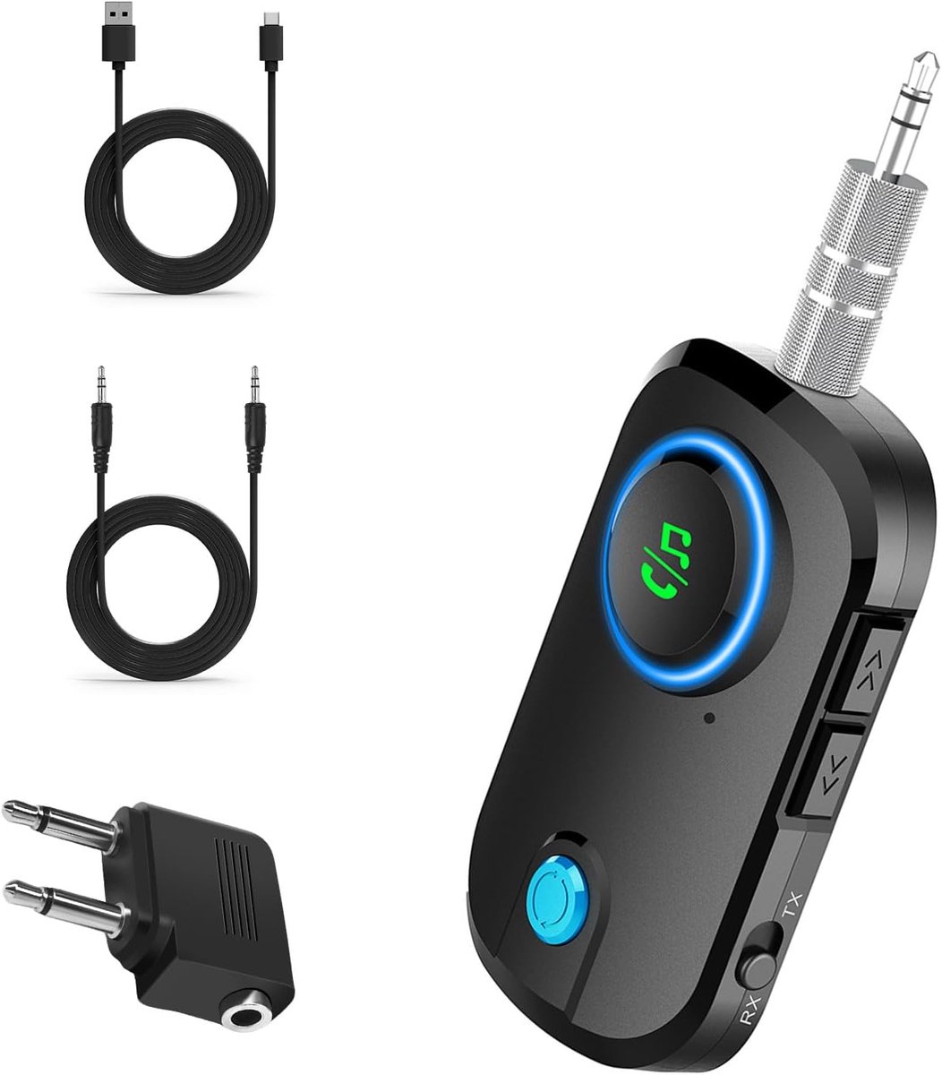 Bluetooth Adapter - Zender Ontvanger - Draadloze Verbinding - Bluetooth 5.3 - Compact Formaat