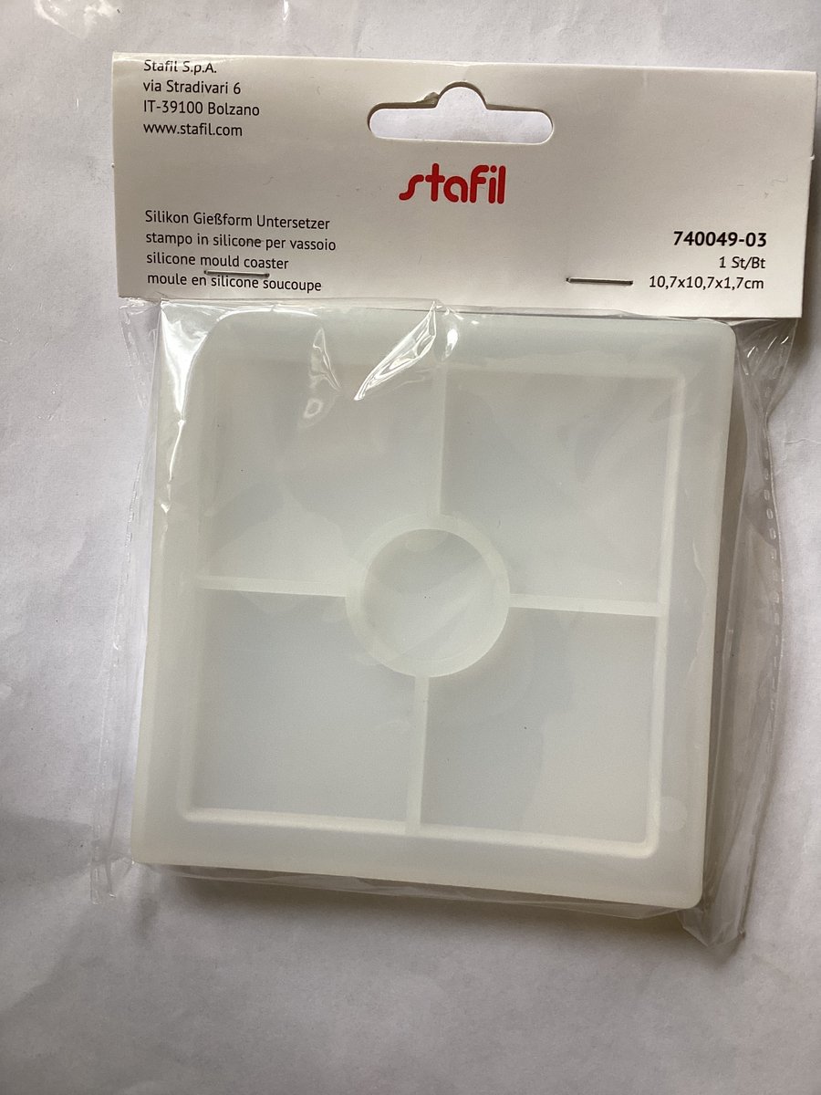 Silicone mold coaster, Square 10,7x10,7x1,7cm