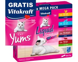 Vitakraft Liquid Snack Big Pack á 48st met gratis Vitakraft cat yums 40 gram