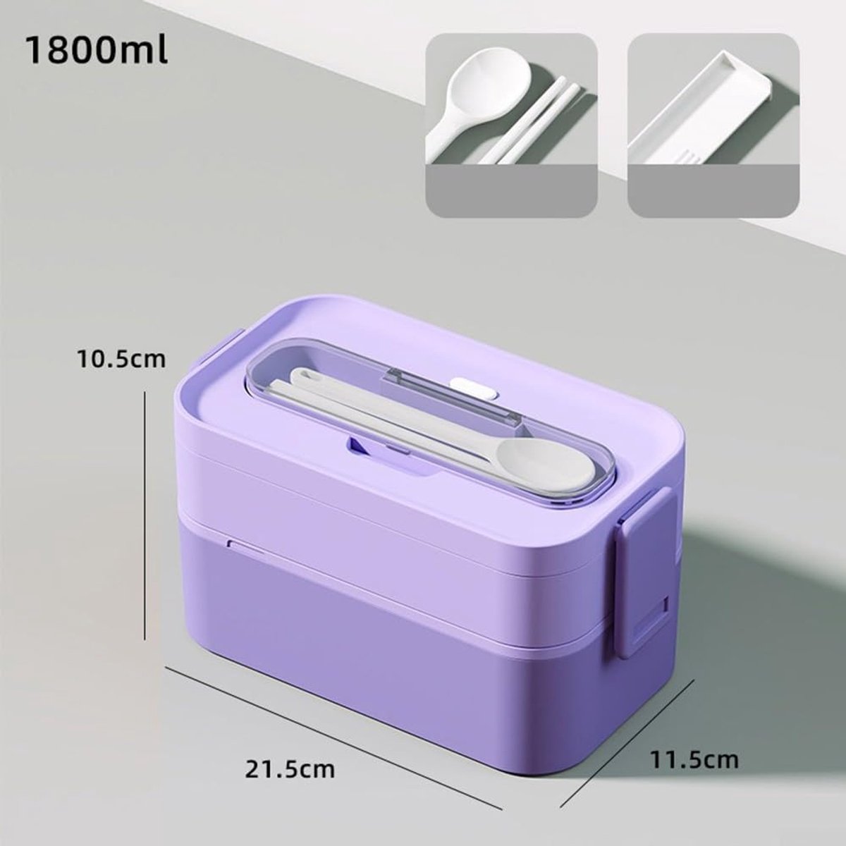 Lunchbox - Maaltijd Box - Maaltijden Meenemen - Stapelbaar Lekvrij - 21x12x6 cm - Groen
