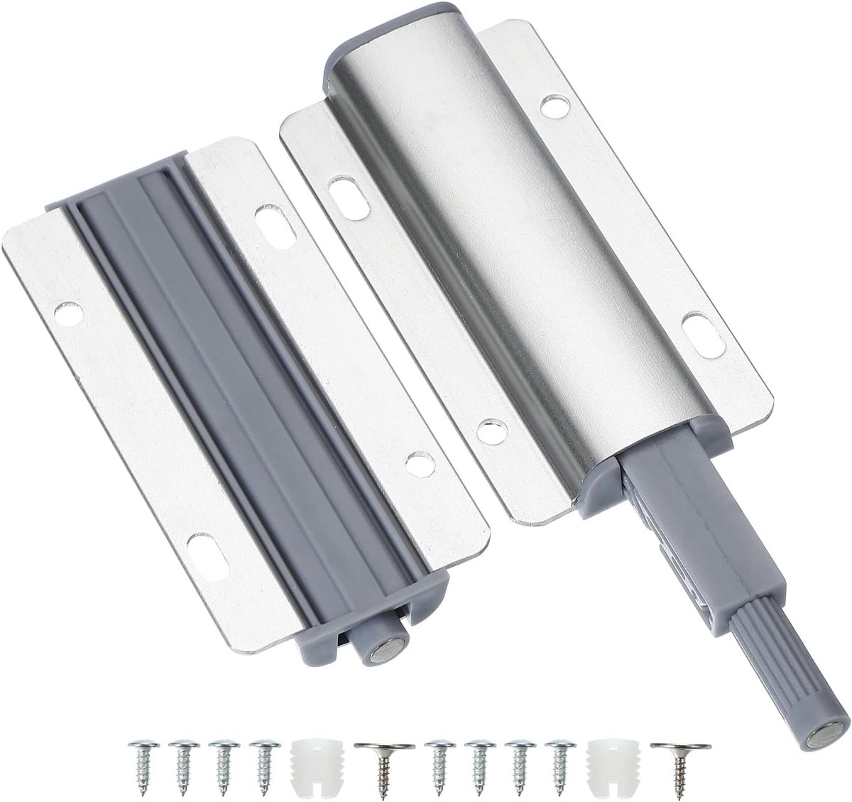 Magnetische Deursluitingen - Drukopeners Kast - Kastdeuren Sluiten - Verstelbare Afstand - 14 x 10 x 1.5 cm - Zilver