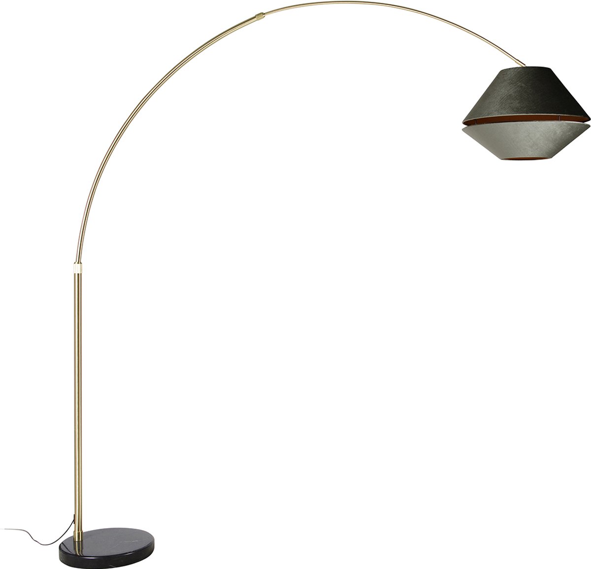 QAZQA xxl - Klassieke Booglamp | Vloerlamp | Staande Lamp met kap - 1 lichts - H 269 cm -