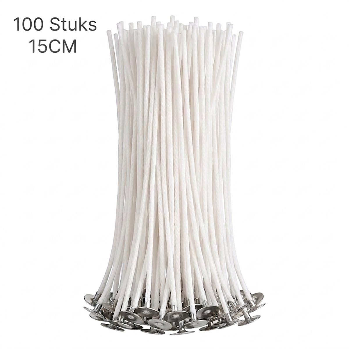 Consumerce® Kaarsenlont 15cm – 100 Stuks – Kaarslont – Zelf Kaarsen Maken – Kaarslonten – Kaars Lont Set – Kaarsen Lonten – Kaarsvet – Kaarswax – Kaarslontjes Mal