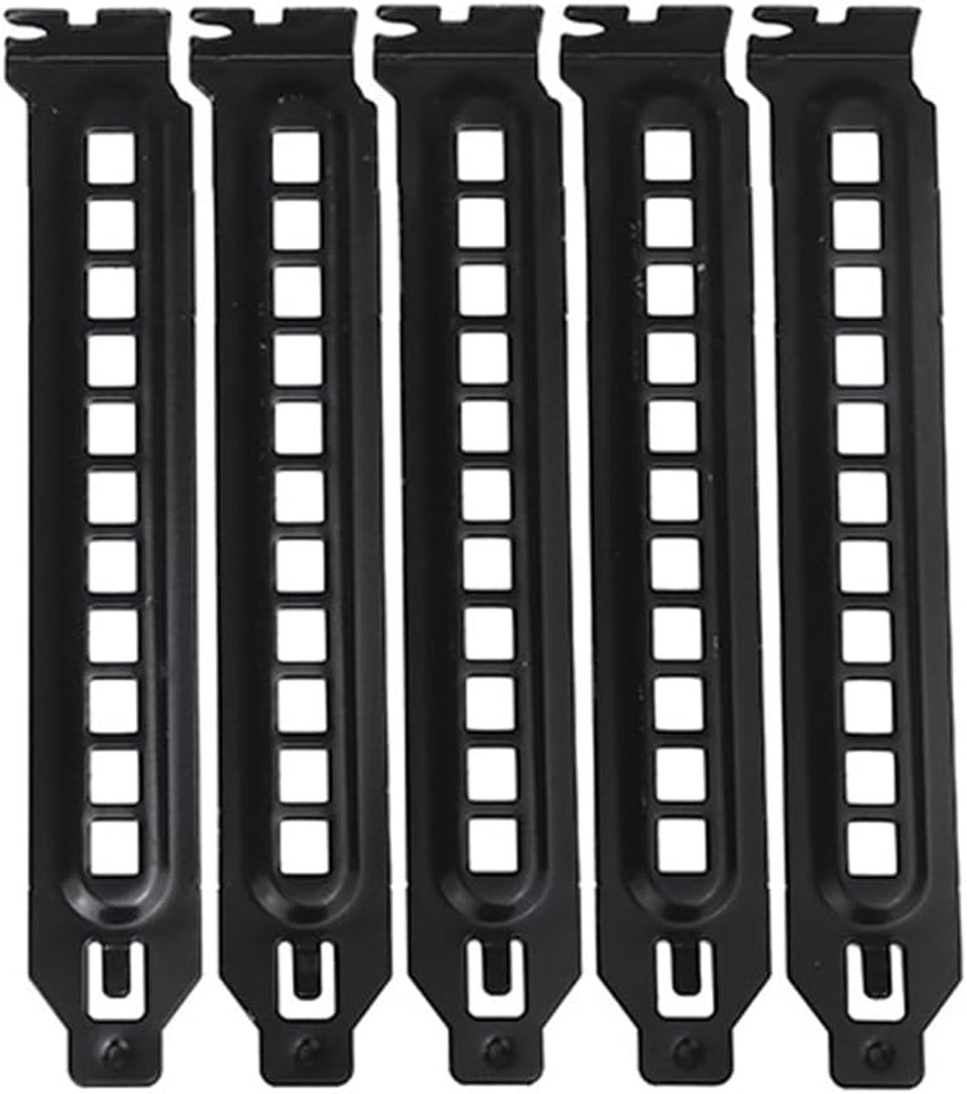 PCI Slot Covers - Stoffilters - Computer Koeling - 5 Stuks Set - Standaard Formaat - Zwart