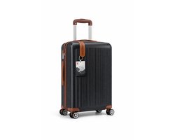 AATravel AAtravel© Reiskoffer - Lichtgewicht Hardcase Trolley - 4 Dubbele 360° Wielen - Cijferslot - 75 cm - 90L - Zwart/Bruin