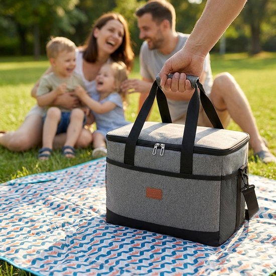 Intirilife draagbare koeltas met een inhoud van 15 liter - Voor het vervoeren van warme of koude dranken en voedsel Lunchtas Thermische tas Geïsoleerde tas van INTIRILIFE — afbeelding 5
