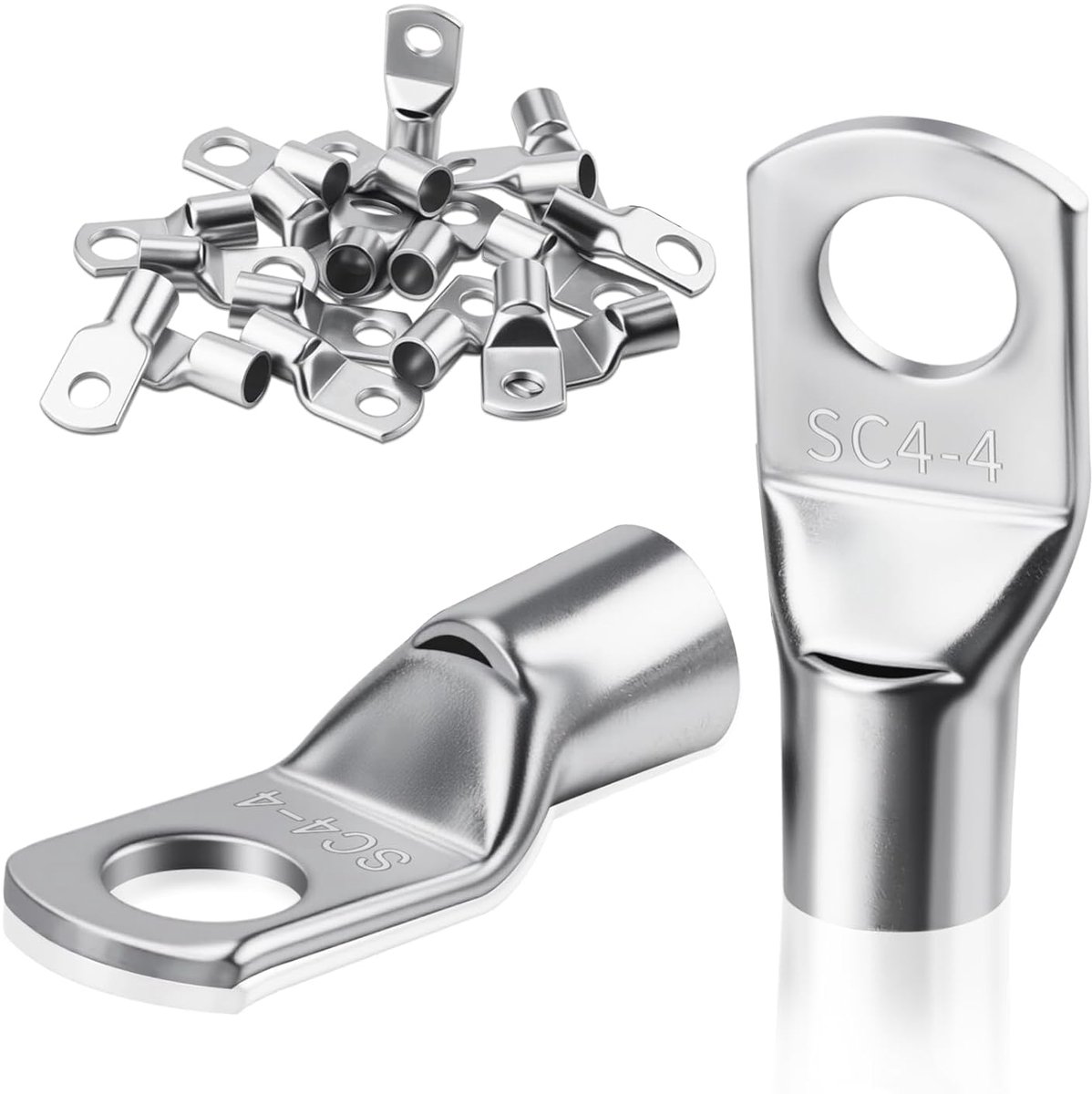 Kabelschoenen Set - Ringkabelschoenen Aansluitpunten - Elektrische Installaties Voertuigen - Dikke Koperen Buis - 16mm2 M8 - Zilver