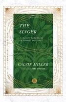 Het boek 'The Singer' heeft een donkergroene omslag met een bladpatroon en gouden ornamenten. De titel, auteur en ondertitel staan in witte letters.