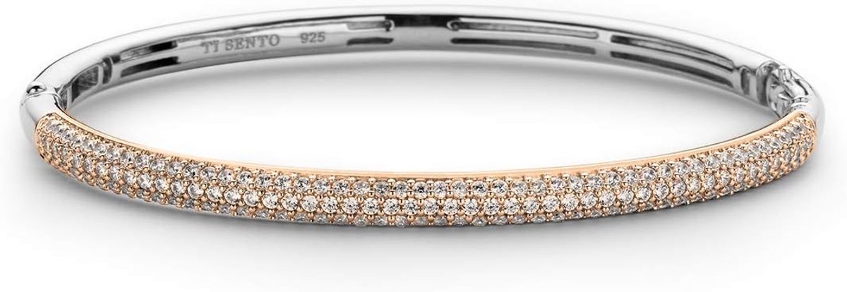 Dames Armband - Sieraad - Feestelijke Gelegenheid - Geïntegreerde Sluiting - 6 x 5 x 0.4 cm - Rosé Goud