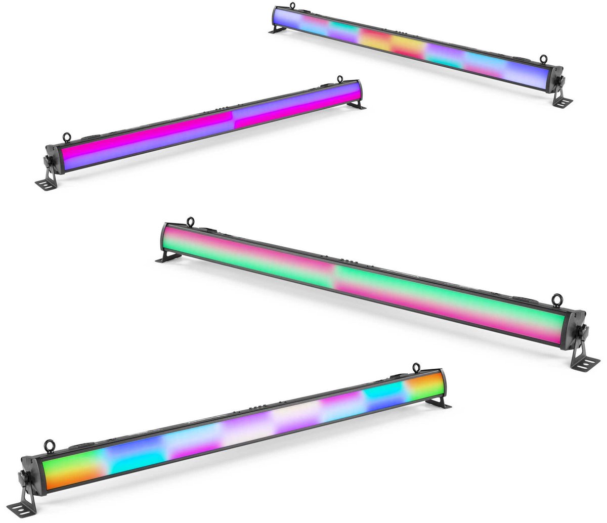 BeamZ set van 4 LCB224 LED barren met 224x SMD RGB LED's - 16 secties