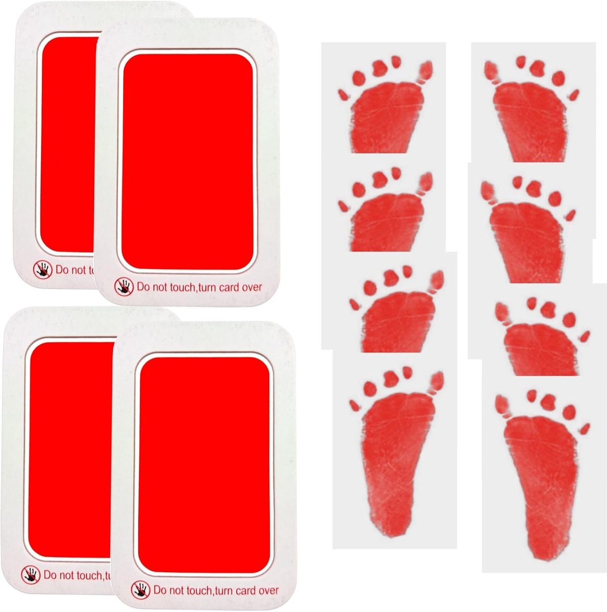 Afdrukset Baby Huisdier - Herinnering Set - Mooie Momenten - Inktvrij Schoon Werken - 95 cm - Rood