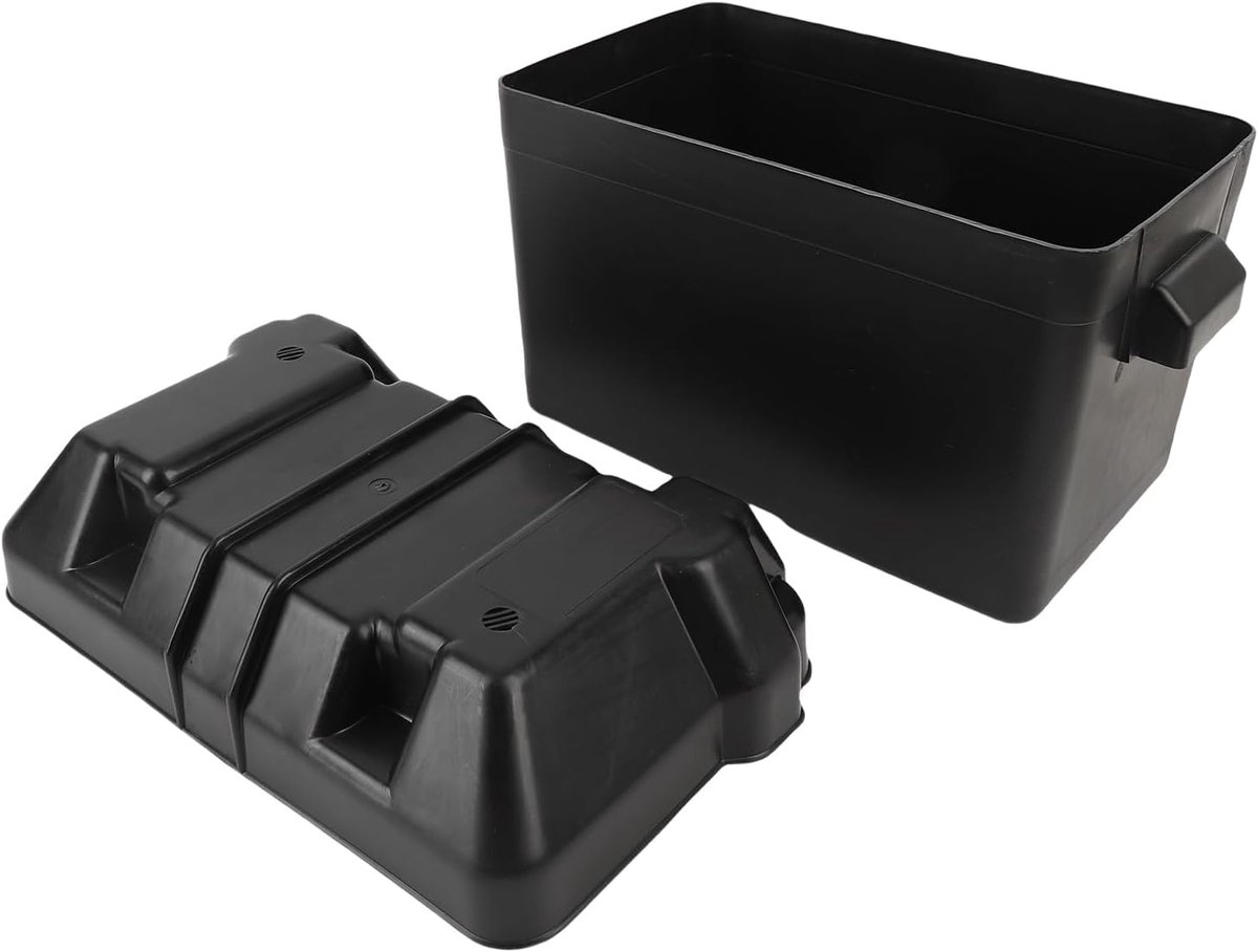 Accubak - Batterijhouder - Voertuig opslag - Slagvast ABS materiaal - Max 32.5cm - Zwart