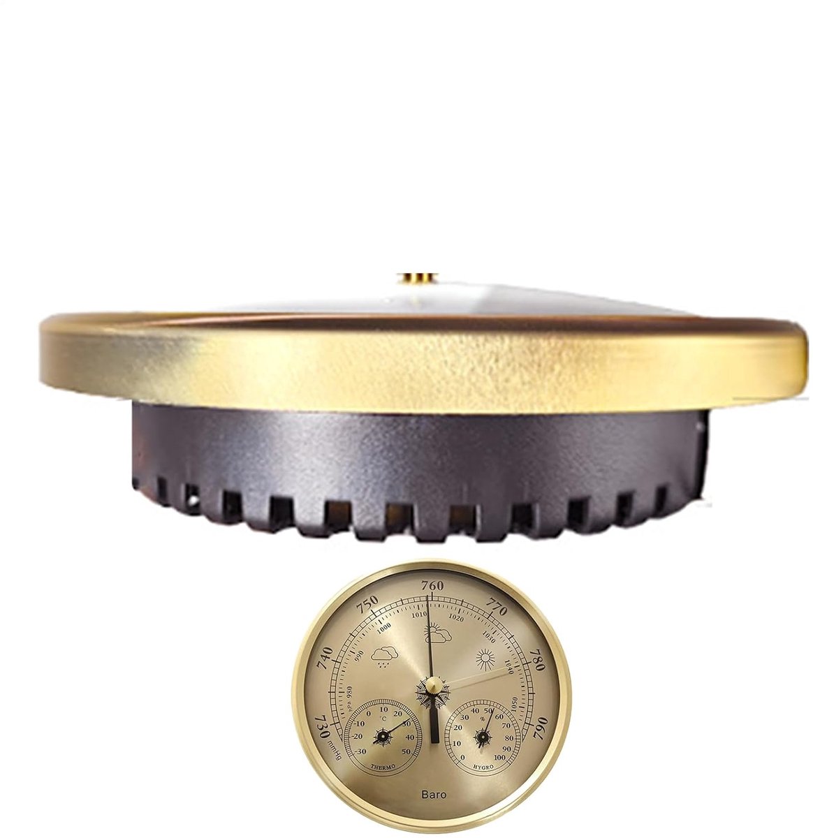 Barometer Luchtdrukmeter - Weerstation - Kamperen Buiten - Draagbaar Metaal - 132 cm