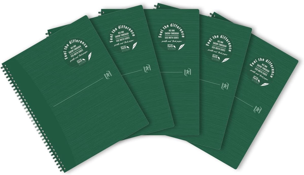 Duurzaam Notitieboek - Schrijfblok A4+ - Studie en Werk - Milieuvriendelijk Ecolabel - 70 Vel - Groen