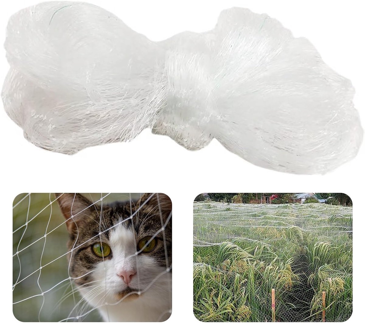 Kattennet Balkon - Veiligheidsnet - Katten Veilig - Versterkt Polyethyleen - Diverse Maten - Transparant
