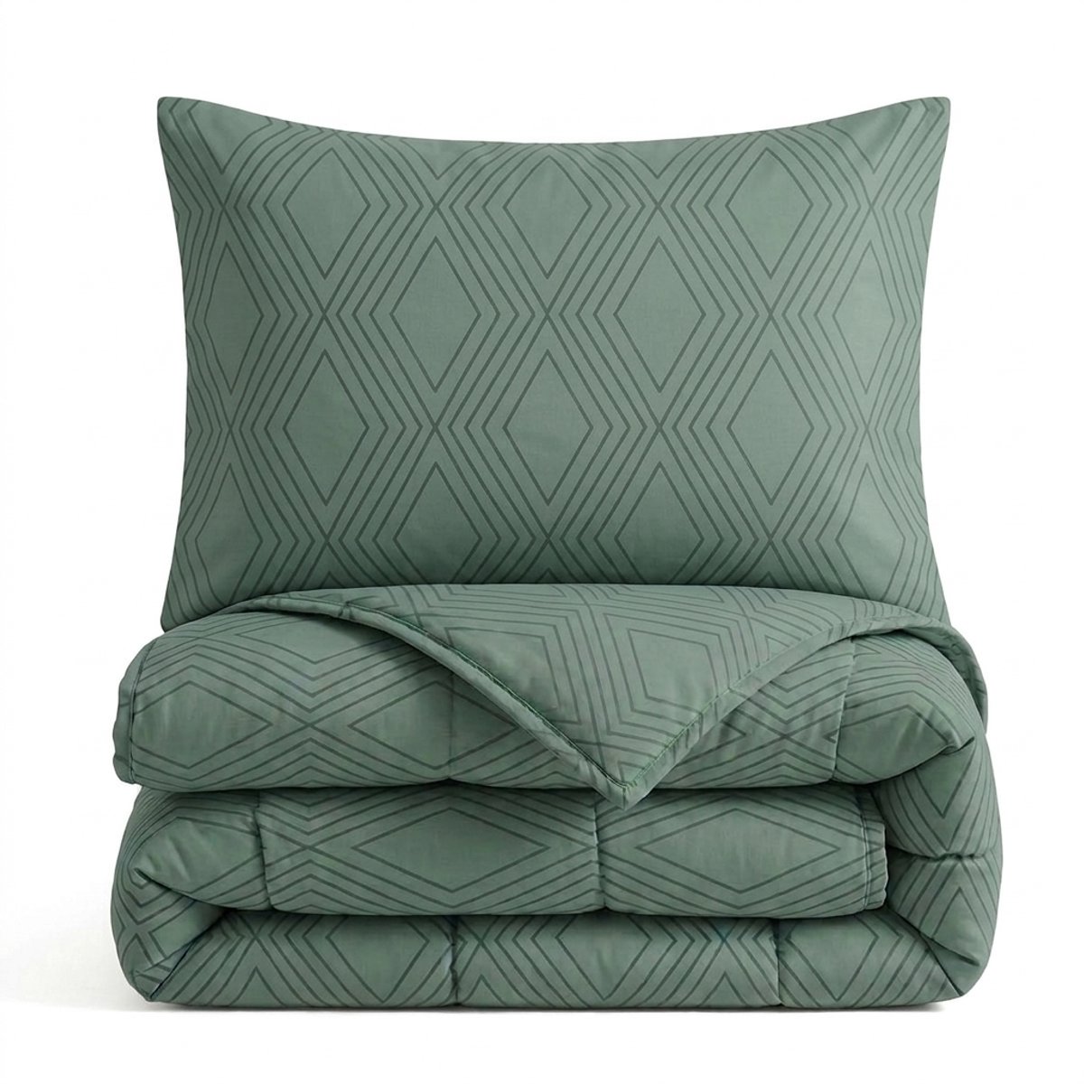 Sleeptime® 2 in 1 Dekbed zonder Overtrek Dorian - Dekbed - 200 x 200 cm + 2 x kussensloop 60x70 - Groen