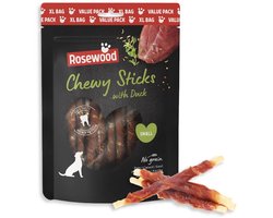 Rosewood Chewy Sticks Hondensnack Eend Small – Kauwsticks van Runderhuid – Voordeelverpakking 500 g – Graanvrij – Zonder Kunstmatige Toevoegingen