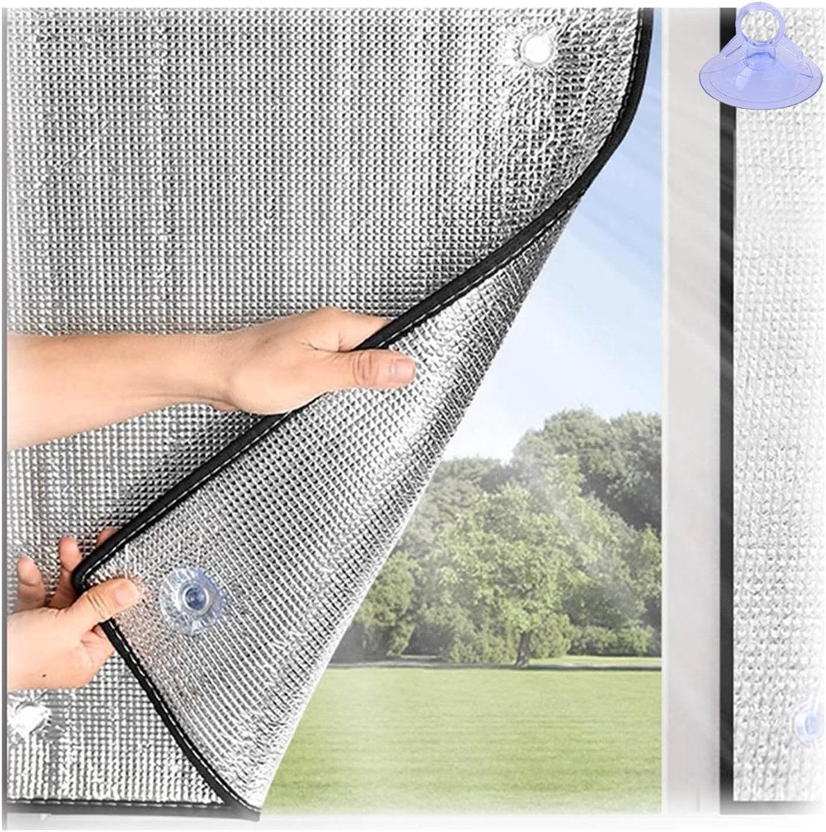 Isolatieplaat - Raamfolie - Zonwering - Dubbele Aluminium Bellen - 60x120cm - Zwart