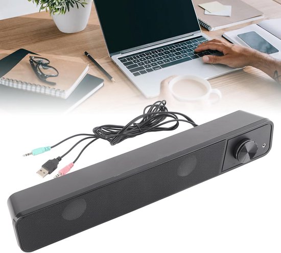 Soundbar - Audiosysteem Luidspreker - Feestjes Thuis Buiten - Verbeterde Bas Hifi - 38x6x6cm - Grijs van Merkloos — afbeelding 5