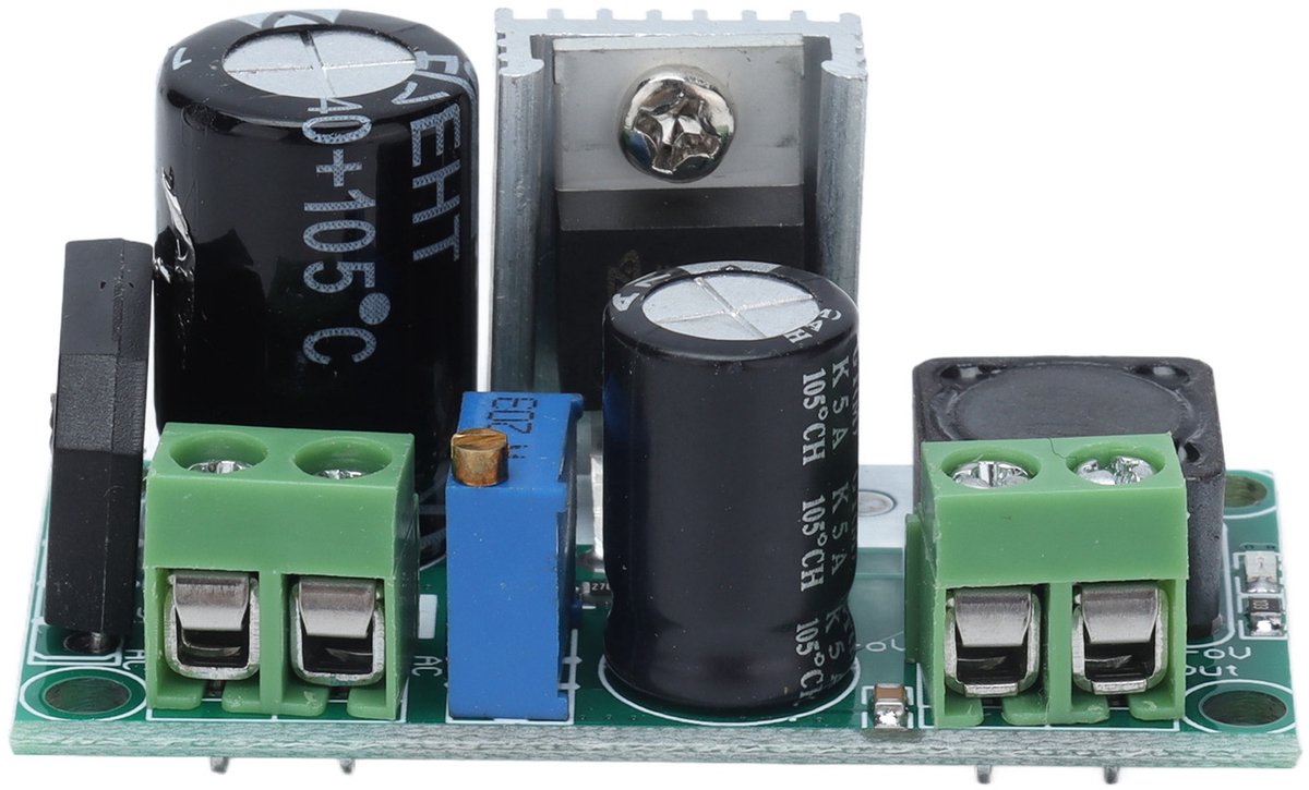 Low Voltage AC‑DC Buck Module – AC5‑30V / DC5‑50V – Instelbare Output 3,3‑33V – 2,2A Continu Stroom – Voor Elektronische Projecten & DIY
