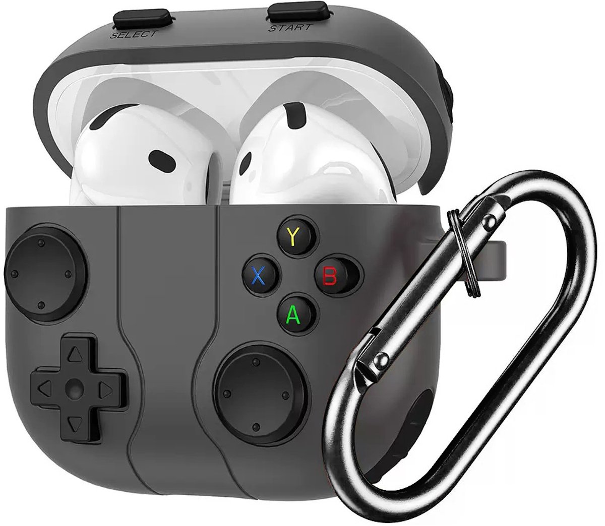 Coverzs Siliconen 'Gamer' hoesje geschikt voor AirPods 4 - Beschermhoesje - Stijlvolle bescherming
