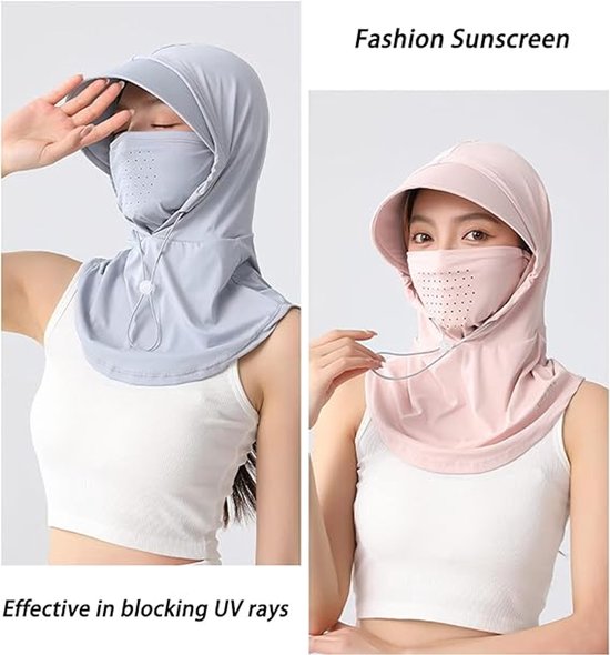 Dames Zomerzonbeschermingskap Met Capuchon 2-in-1 - Uitgebreide UV-bescherming UPF 50+ - Brede Beschermende Rand - Lichtgewicht En Ventilerend Ontwerp - Geschikt Voor Wandelen Fietsen Reizen En Andere Buitenactiviteiten - Stijlvolle Lichtgrijze Kleur — afbeelding 5
