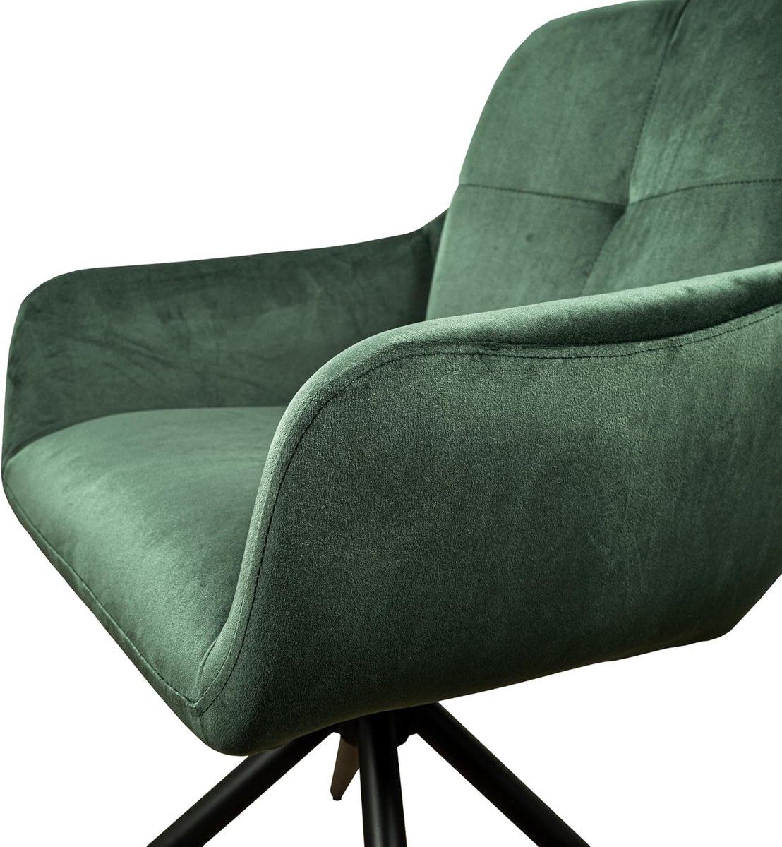 Moderne Bureaustoel - Draaistoel Ergonomisch - Thuiswerken Comfort - Metalen Poten Zonder Wieltjes - 42x54x92cm - Groen thumbnail 6