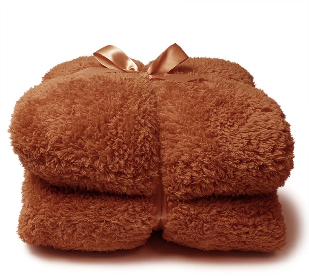 Unique Living Teddy Plaid 150x200cm Terra Bruin