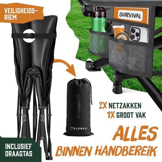 ELONEO inklapbaar veldbed met matras tot 200 kg draagvermogen campingbed logeerbed,grijs van Merkloos — afbeelding 5