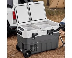 Auto Koelkast - Auto Koelbox Compressor - Camping Koelkast - met Wielen - 12V/24V - 50L - Draagbare - Koelen en Vriezen - -20°C tot +20°C - Energiezuinig - Voor Auto - Camper - en Camping