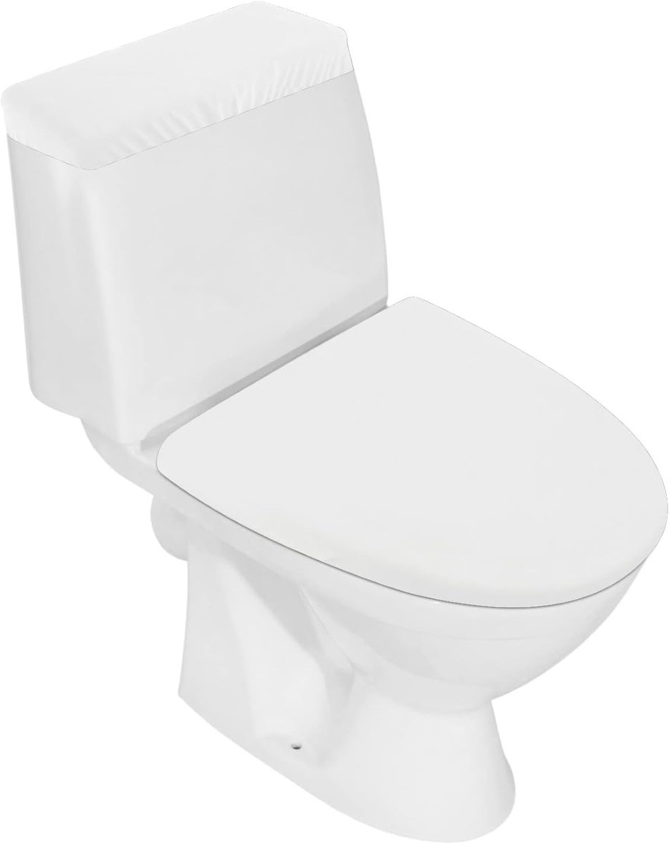 Toiletdekselhoes - WC zitovertrek - Badkamer Hygiëne - Wasbaar en Herbruikbaar - Universele Pasvorm - Wit Tuinprint