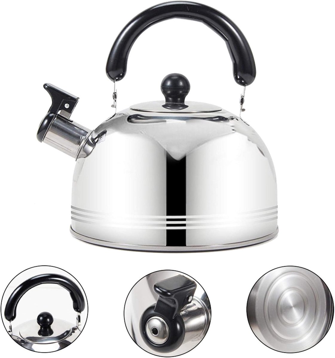Inductie Fluitketel - Waterkoker - Snel Water Koken - Composiet Warmtegeleiding - 4L Capaciteit