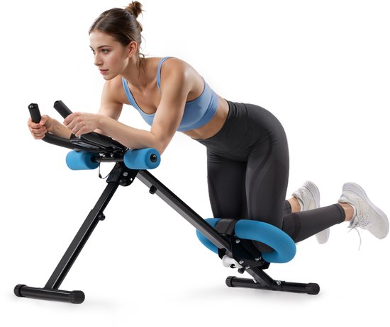 MERACH Buikspiertrainer Met Tablethouder - Inklapbare Hometrainer Met Lcd Monitor En 3 Weerstandsbanden Full Body Training Tot 158 Kg