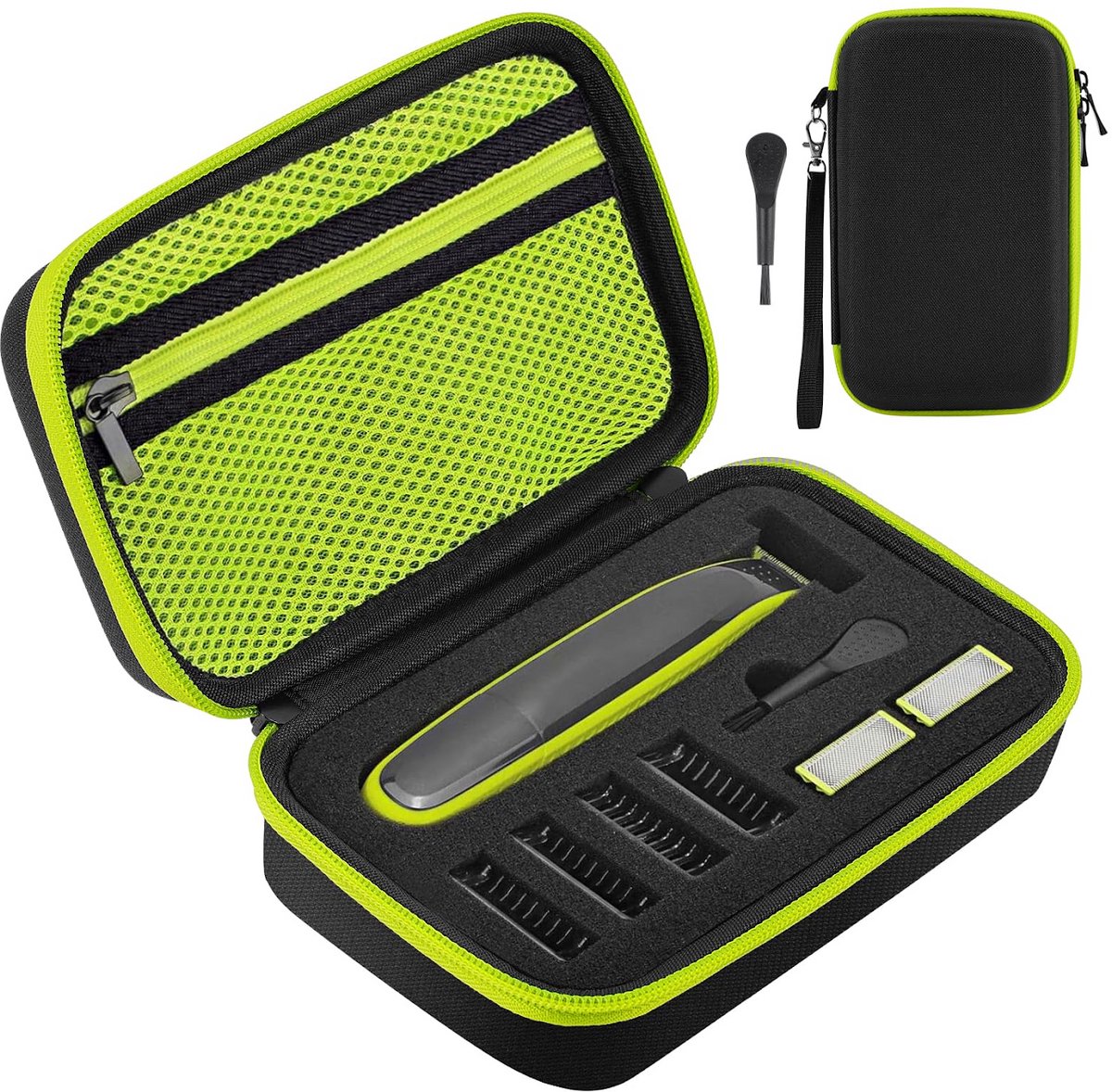 Hoesje - Opbergcase - EVA Bescherming - 1 Stuk - Reizen Zwarte Groene Kleur