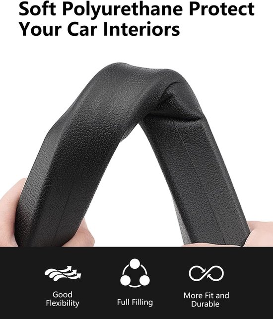 Flexibele, zwarte polyurethaan auto-interieur beschermer.