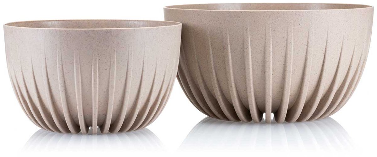 HowHomely Stripped Eco Coffee - Bloempot - UV-bestendig - Weerbestendig